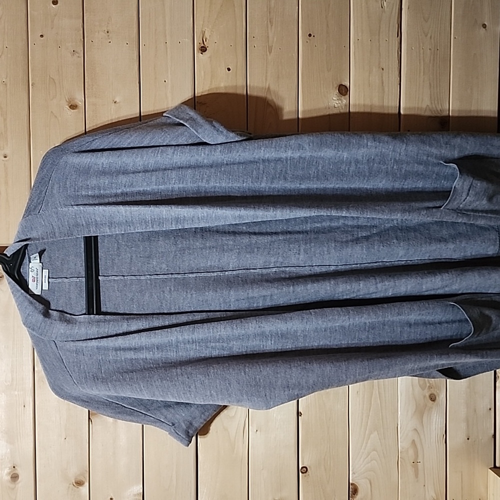 Vineyard Vines 100% merino wool Heather Grey cardigan Size M/L